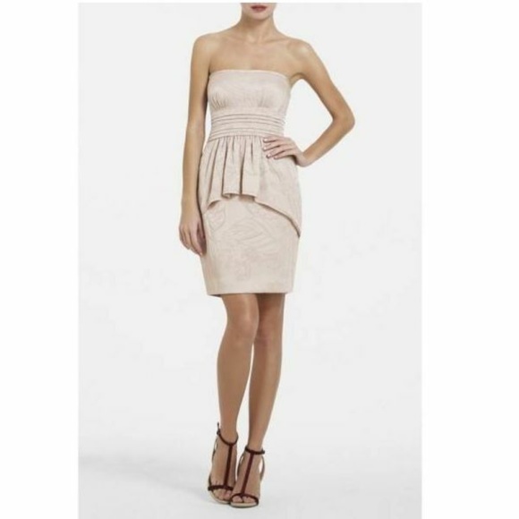 BCBG MAX AZRIA KARLA STRAPLESS PEPLUM DRESS - Picture 3 of 5